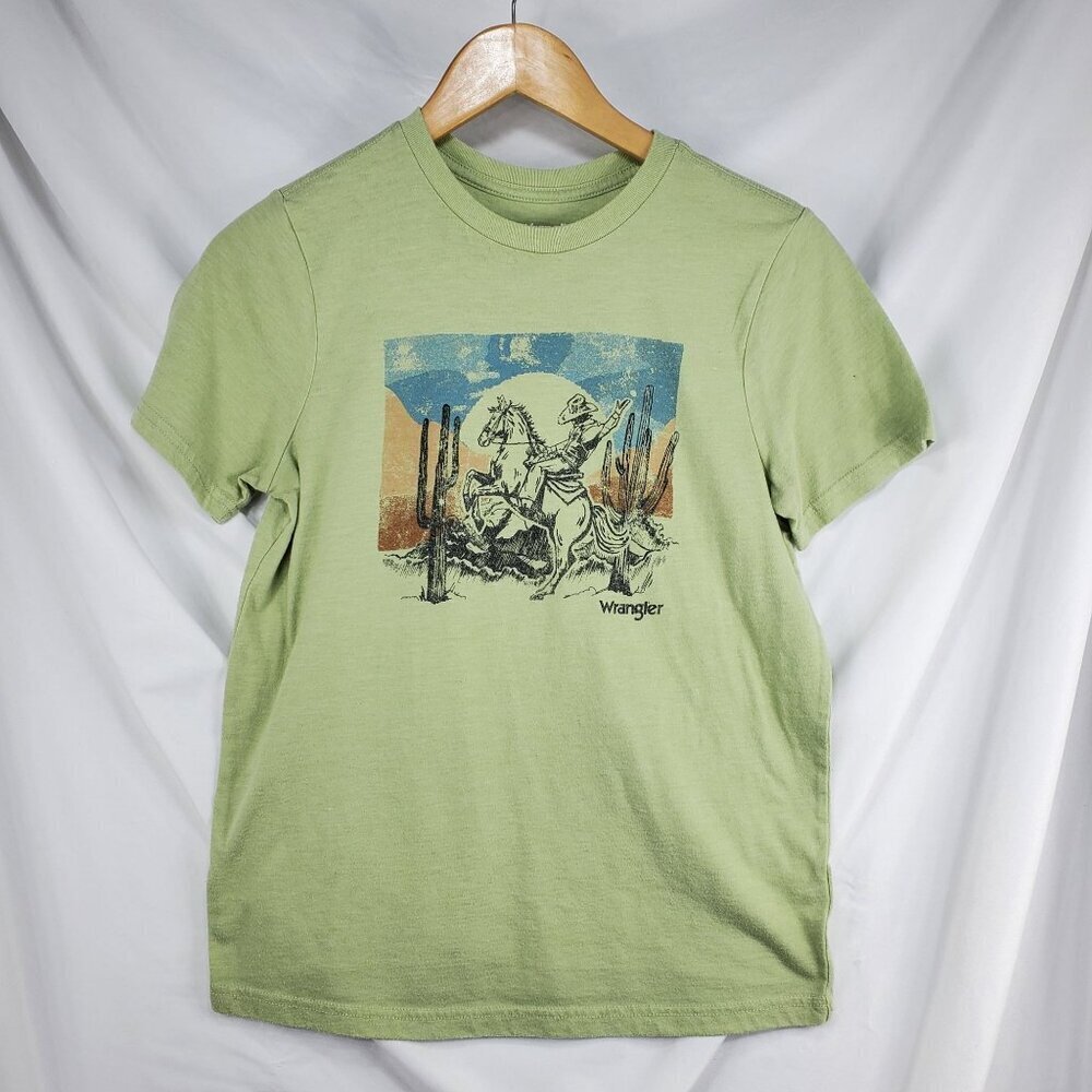 Wrangler Men's Green T-Shirt Short Sleeve Graphic Print Size Small (C-5) - Picture 1 of 9